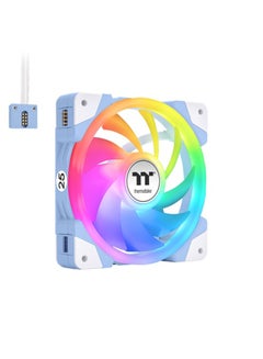 Swafan EX12 aRGB Sync PC Cooling TT Premium Edition Fan, 500 - 2000 RPM, Hydraulic Bearing, 57.11 CFM Standard & 56.26 Reverse Fan Blade, Pack of 3, CL-F183-PL12BU-A | Hydrangea Hydrangea Blue
