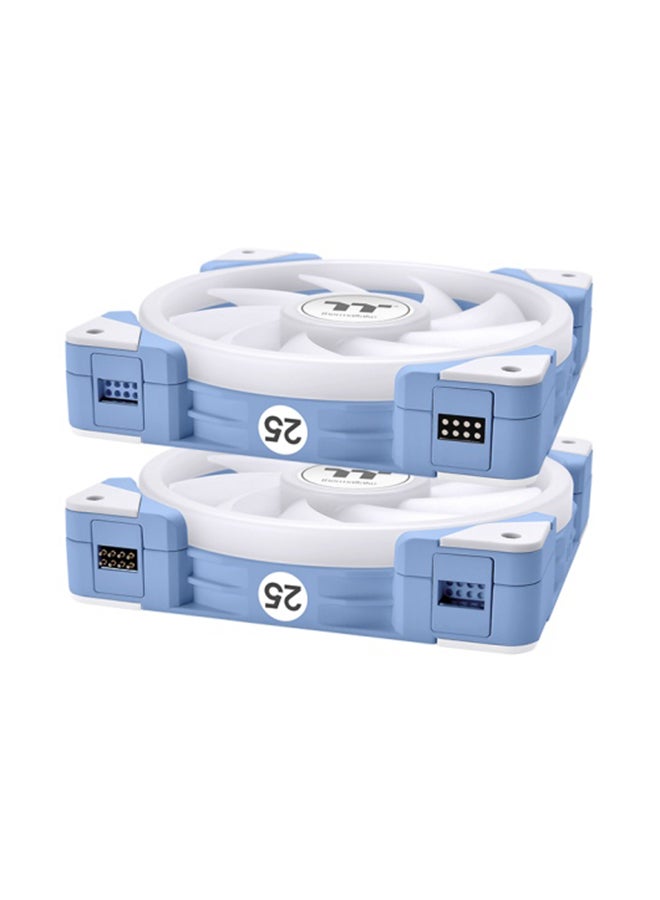 Thermaltake - Swafan EX12 aRGB Sync PC Cooling TT Premium Edition Fan, 500 - 2000 RPM, Hydraulic Bearing, 57.11 CFM Standard & 56.26 Reverse Fan Blade, Pack of 3, CL-F183-PL12BU-A | Hydrangea Hydrangea Blue - Image 1
