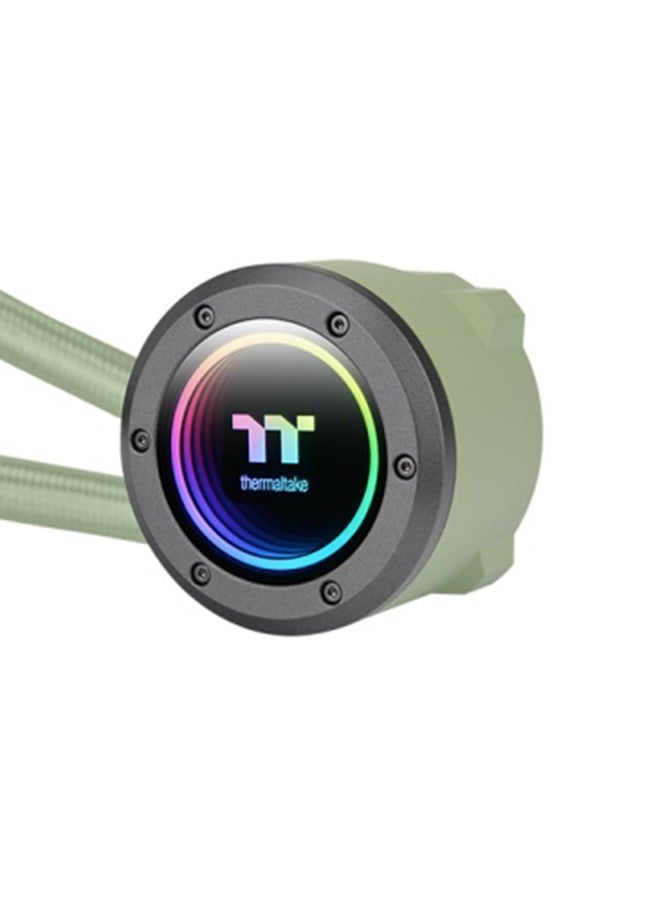 Thermaltake - TH280 V2 ARGB Sync All-In-One Liquid Cooler, 280mm Radiator, 2x 140mm Fan, PWM 500~1800 RPM Speed, 84.32 CFM Airflow, Infinity Mirror Light Design, Matcha Edition | CL-W375-PL14MG-A - Image 1