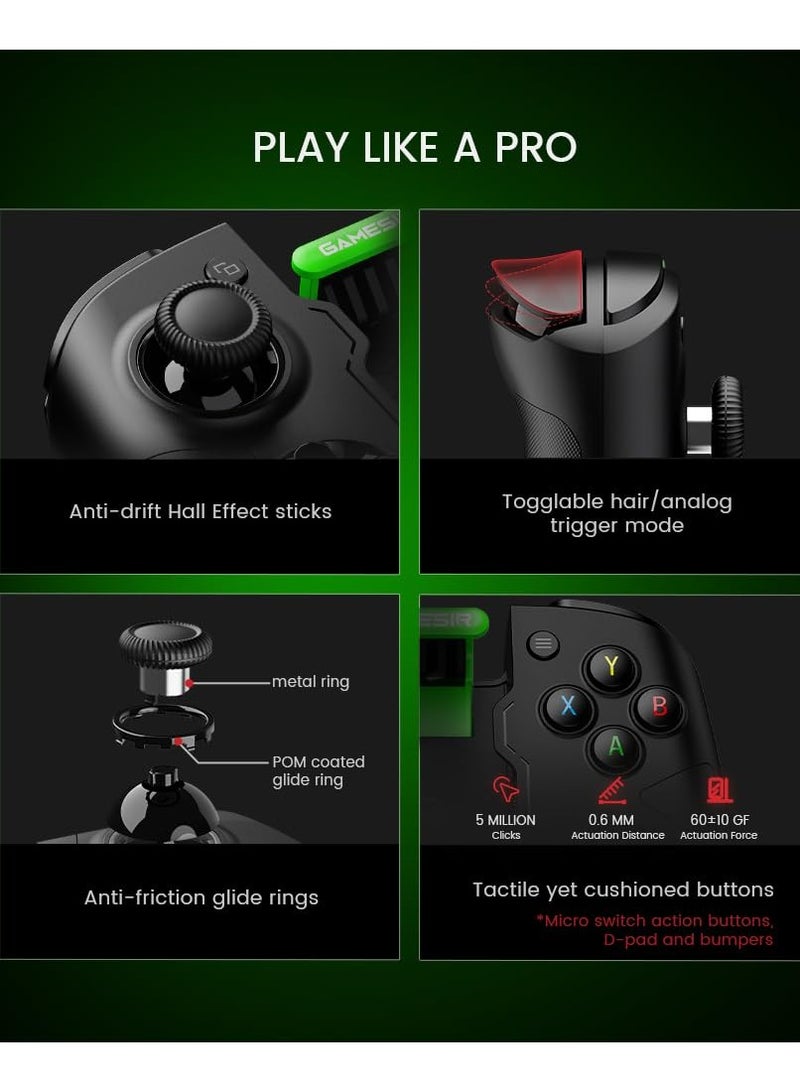 GameSir X4 Aileron Bluetooth Mobile Gaming Controller for Android with Hall Effect Joysticks - Split Design with Carrying Case  - Image 2