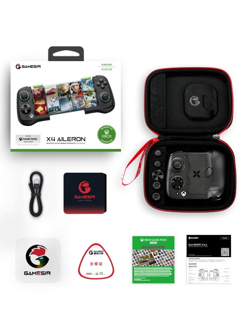 X4 Aileron Bluetooth Mobile Gaming Controller for Android with Hall Effect Joysticks - Split Design with Carrying Case