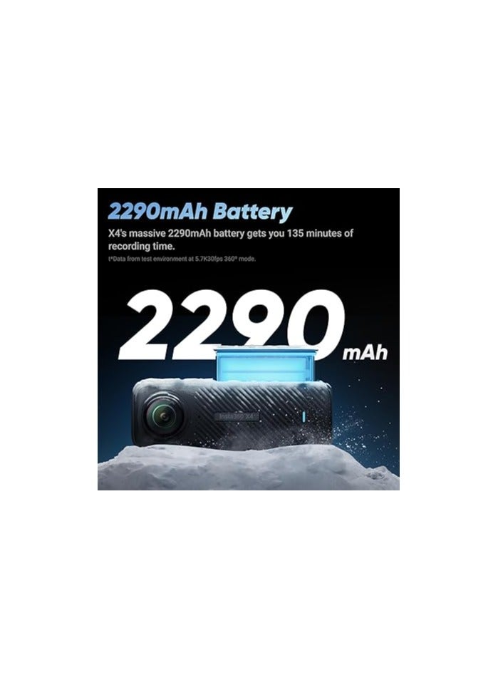 X4 Get-Set Bundle - 8K Waterproof 360 Action Camera, 4K Wide-Angle Video, Invisible Selfie Stick, Removable Lens Guards, 135 Min Battery Life, AI Editing, Stabilization - pnsku/N70084040V/45/_/1717826554/e8618ba6-ce9e-4116-bd60-1eebe84bdd83