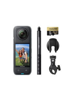 Insta360 X4 Motorcycle Bundle- 8K Waterproof 360 Action Camera, 4K Wide-Angle Video, Invisible Selfie Stick, Removable Lens Guards, 135 Min Battery Life, AI Editing, Stabilization, For Sports, Travel  - Image 1