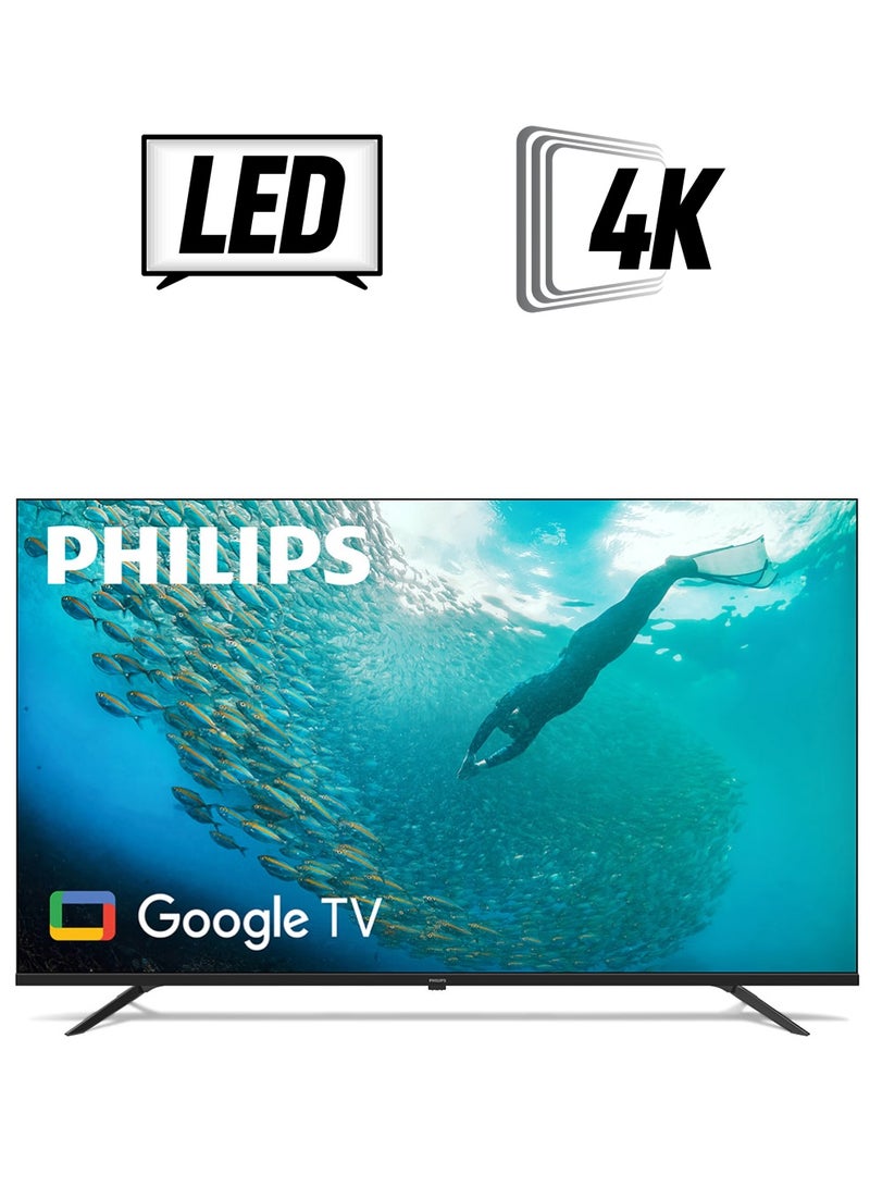 Philips 55 Inch 4K Ultra HD Smart Google TV with Hands-Free Voice Control Dolby Vision Atmos HDR10 with built-in Google Assistant (2024 Model) 55PUT7129/56 Black 55PUT7129/56 Black  - Image 1