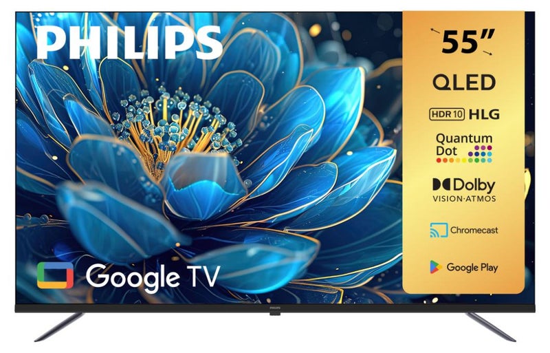Philips 55 inch QLED 4K Google Smart TV 55PQT8169/56 Black - Image 1