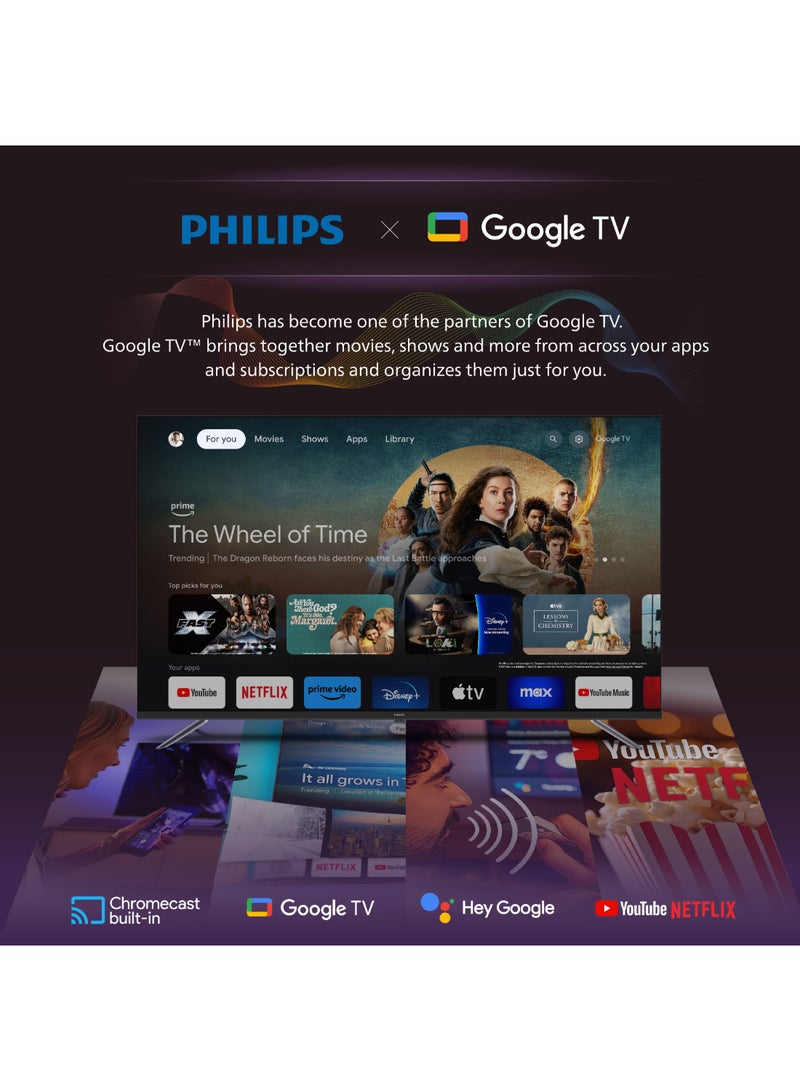 Philips - 65 inch QLED 4K Google Smart TV 65PQT8169/56 Black 65PQT8169/56 Black - Image 1
