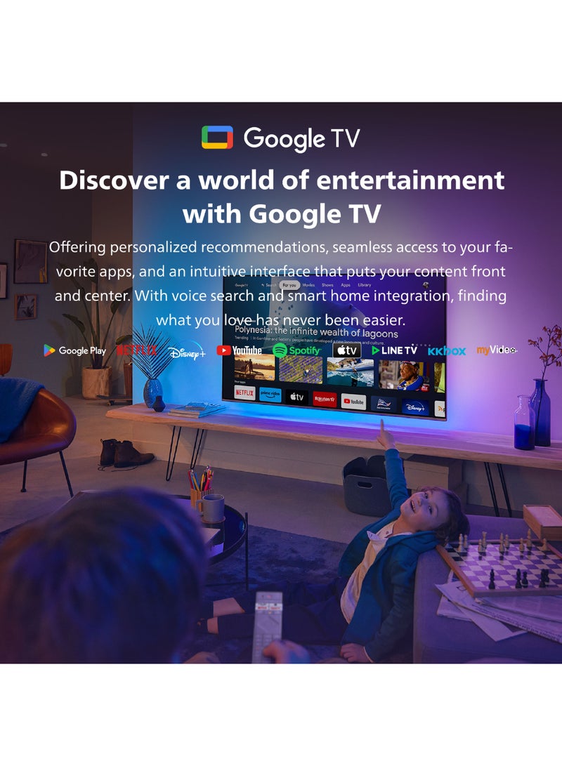 Philips - 65 inch QLED 4K Google Smart TV 65PQT8169/56 Black 65PQT8169/56 Black - Image 1