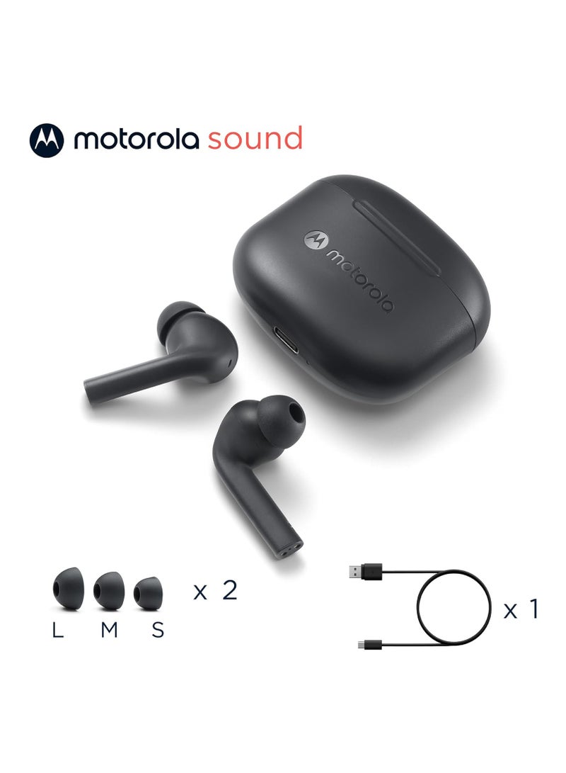 موتورولا Moto Buds 065 سماعات أذن لاسلكية حقيقية معزولة للضوضاء و17 ساعة من وقت التشغيل والتحكم باللمس على كلتا السماعتين IPX4 وميكروفون ENC المقاوم للماء لإجراء مكالمات صوتية واضحة  - Image 5
