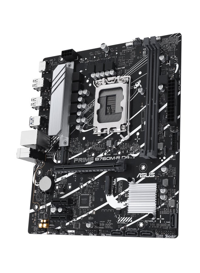 ASUS - PRIME B760M-R D4 LGA 1700 Micro-ATX Motherboard, 2xDDR4 DIMM, Max 64GB Memory, PCIe 4.0 x16, Realtek 2.5Gb Ethernet, HDMI, USB 3.2 Gen 1, Aura Sync | 90MB1HA0-M0EAY0 - Image 1