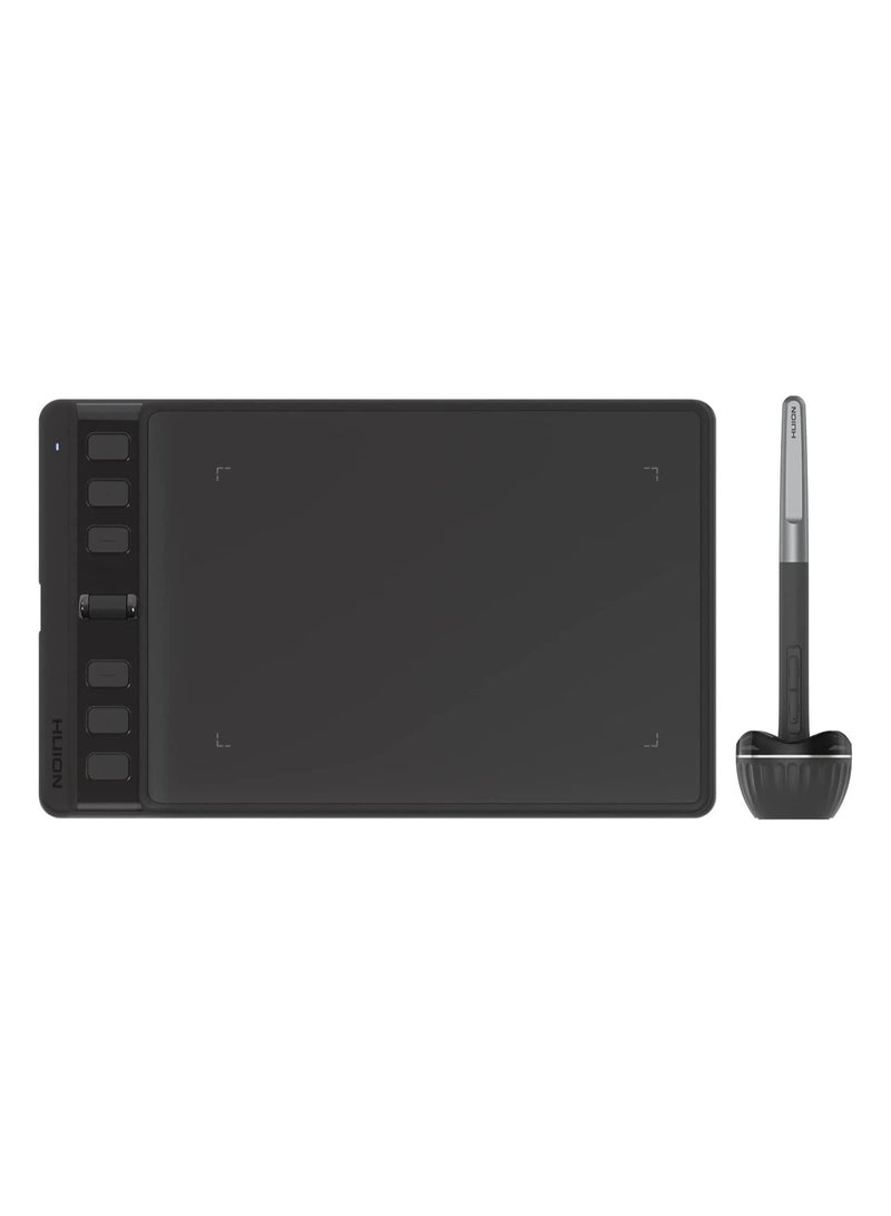 HUION Graphics Drawing Tablet Inspiroy 2 Small With Scroll Wheel 6 Customized Keys Battery-Free Stylus For Digital Drawing, Design, Animation, 6x4inch Art Tablet Black  - Image 1