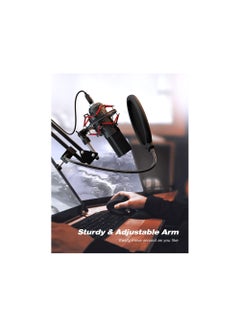 FIFINE USB Gaming Microphone Set With Flexible Boom Arm Stand T732 Black  - Image 3