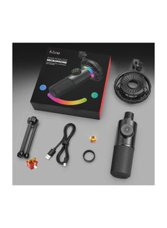 FIFINE USB Gaming Microphone RGB Dynamic Mic K658 Black  - Image 5