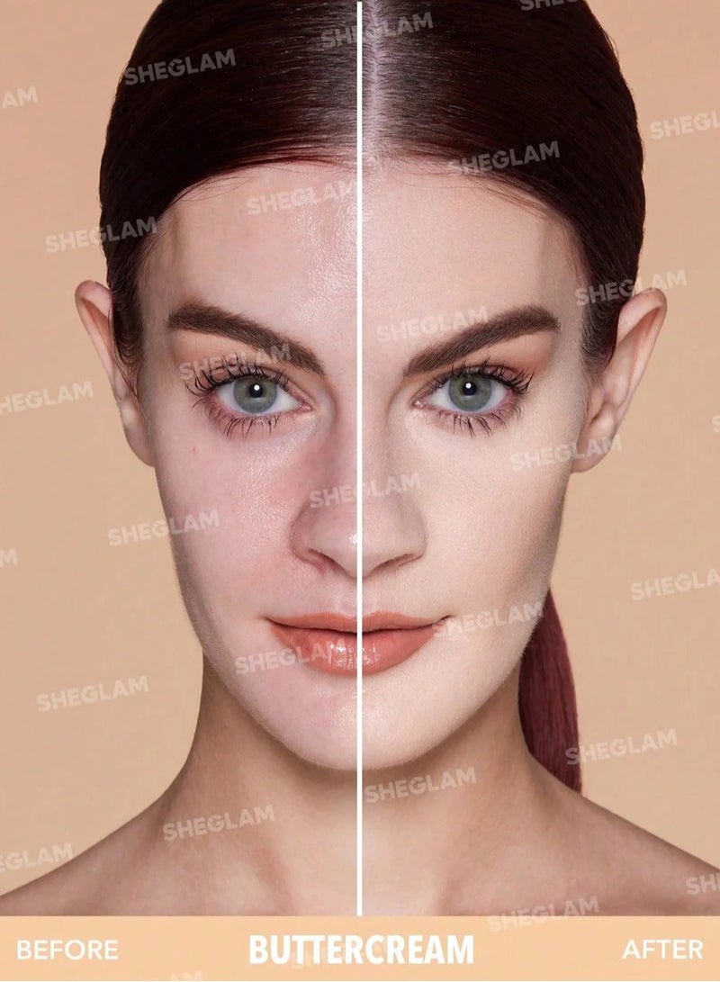 SHEGLAM Skin-Focus High Coverage Powder Foundation Buttercream  - Image 2