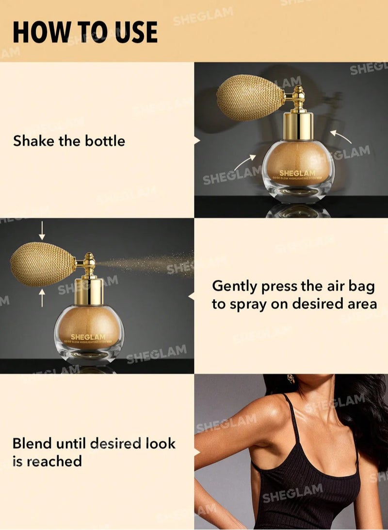 SHEGLAM Go Go Glow Highlighting Body Mist Gilded Glow - Image 5