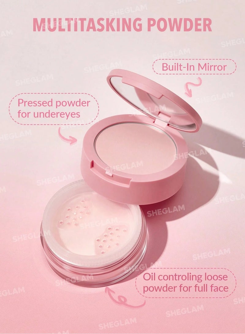 SHEGLAM Insta-Ready Face & Under Eye Setting Powder Duo Bubblegum - Image 5