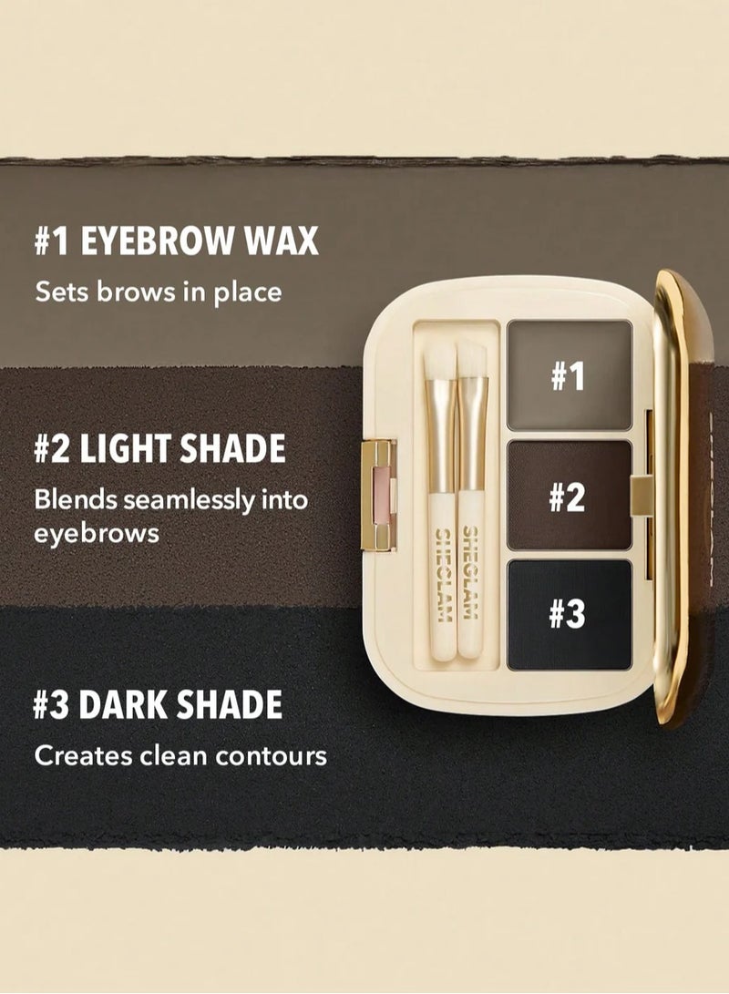 SHEGLAM Full-Filled Eyebrow Palette 102 Ash Brown  - Image 3