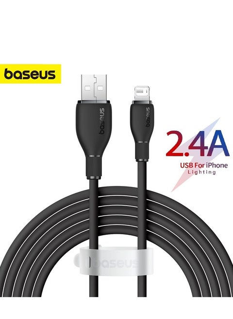 iPhone Lightning Cable Fast Charging (2m) For iPhone 14, Pro, Pro Max/iPhone 13, Pro, Pro Max/iPhone 12, Pro, Pro Max/iPhone 11, Pro, Pro Max/iPhone XS MAX/XR/XS/X/8 Plus/8, iPad Mini/Pro Black