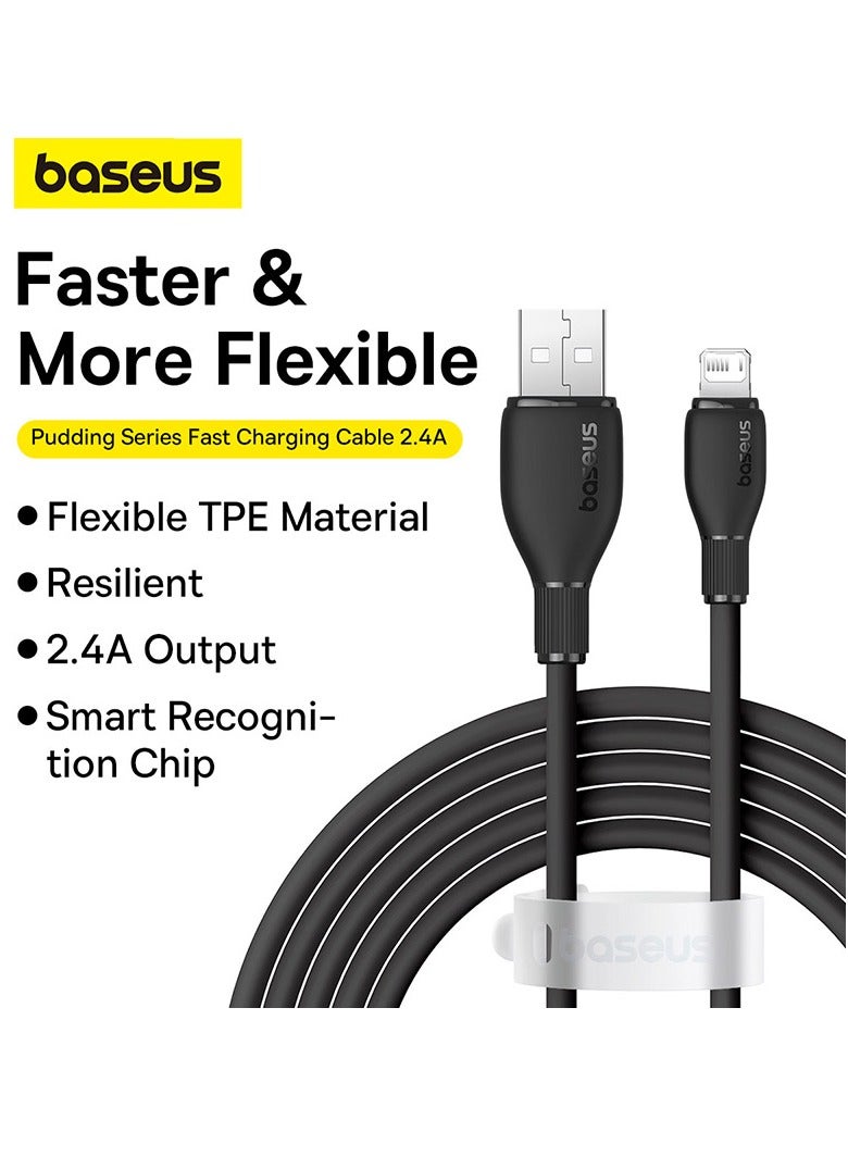 iPhone Lightning Cable Fast Charging (2m) For iPhone 14, Pro, Pro Max/iPhone 13, Pro, Pro Max/iPhone 12, Pro, Pro Max/iPhone 11, Pro, Pro Max/iPhone XS MAX/XR/XS/X/8 Plus/8, iPad Mini/Pro Black
