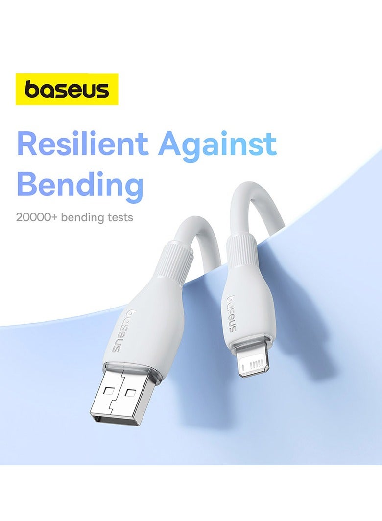 Baseus iPhone Lightning Cable Fast Charging (2m) For iPhone 14, Pro, Pro Max/iPhone 13, Pro, Pro Max/iPhone 12, Pro, Pro Max/iPhone 11, Pro, Pro Max/iPhone XS MAX/XR/XS/X/8 Plus/8, iPad Mini/Pro White  - Image 3