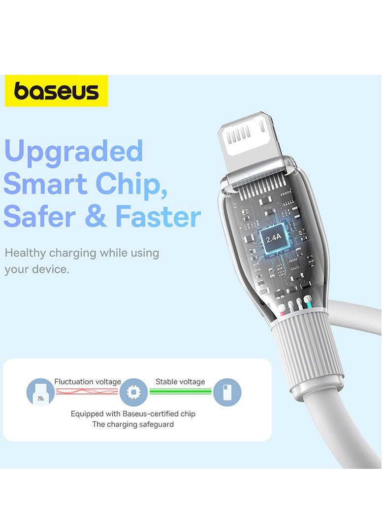 Baseus iPhone Lightning Cable Fast Charging (2m) For iPhone 14, Pro, Pro Max/iPhone 13, Pro, Pro Max/iPhone 12, Pro, Pro Max/iPhone 11, Pro, Pro Max/iPhone XS MAX/XR/XS/X/8 Plus/8, iPad Mini/Pro White  - Image 5