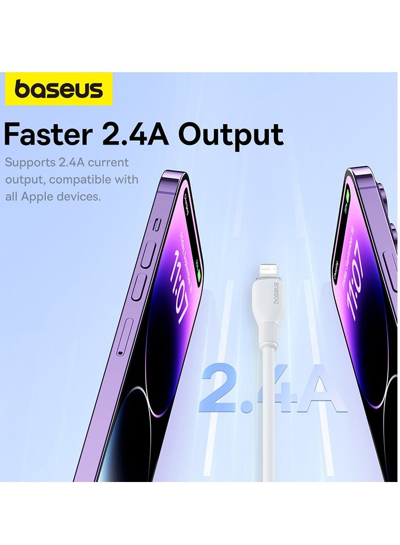 Baseus iPhone Lightning Cable Fast Charging (2m) For iPhone 14, Pro, Pro Max/iPhone 13, Pro, Pro Max/iPhone 12, Pro, Pro Max/iPhone 11, Pro, Pro Max/iPhone XS MAX/XR/XS/X/8 Plus/8, iPad Mini/Pro White  - Image 4