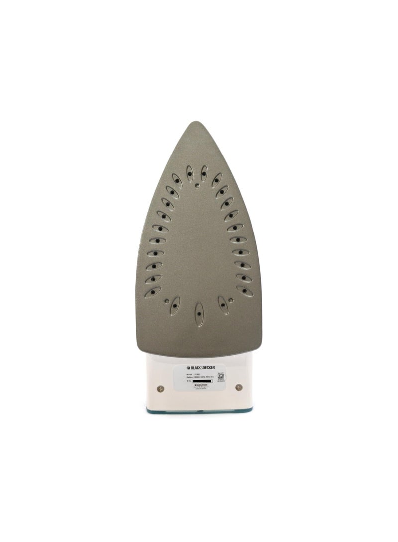 BLACK+DECKER Steam Iron Ceramic Coated Soleplate with Anti Calc Drip Self Clean 220 ml 1750 W X1600-B5 Green/White - Image 2