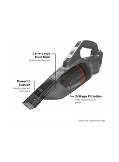 BLACK+DECKER Cordless Dustbuster Hand Vacuum Removable Battery, 18V, Battery Not Included 45W BCHV001B-XE Grey 45 W BCHV001B-XE grey  - Image 2