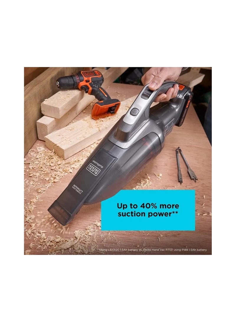 BLACK+DECKER Cordless Dustbuster Hand Vacuum Removable Battery, 18V, Battery Not Included 45W BCHV001B-XE Grey 45 W BCHV001B-XE grey  - Image 3