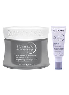 بيوديرما مجموعة مكونة من عبوتين من مزيج Pigmentbio Night Renewer مع العناية اليومية بعامل حماية من الشمس SPF50+  - Image 1