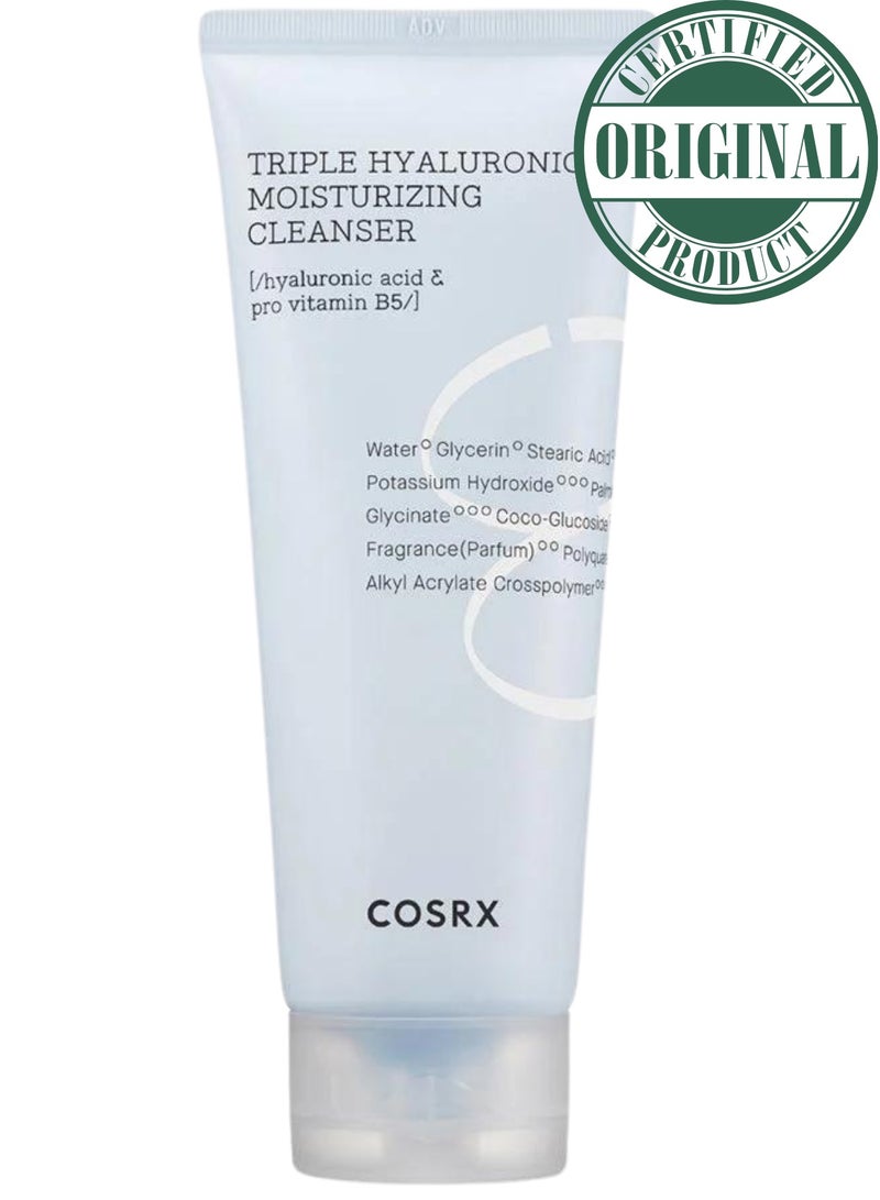 COSRX Hydrium Triple Hyaluronic Moisturizing Cleanser - Ultra-Hydrating Formula with Triple Hyaluronic Acid for Deep Moisture Infusion and Gentle, Nourishing Cleansing - Suitable for All Skin Types 150ml - Image 1