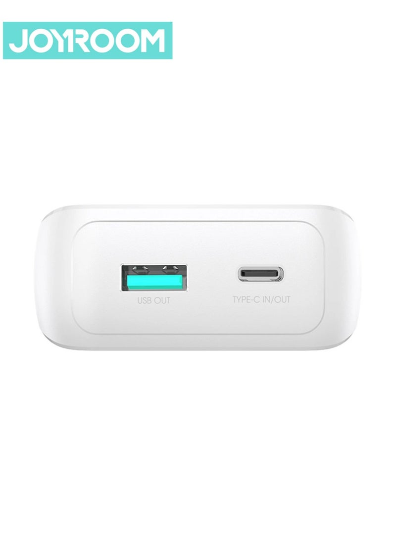 JOYROOM 20000 mAh JR-PBC07 30W Mini Power Bank With USB-C And Lightning Cables White - Image 5