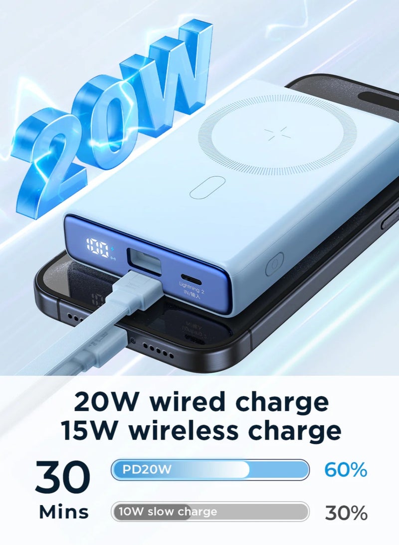 جوي روم JR-PBM01 PD 20W Power Bank شاحن لاسلكي مغناطيسي مع كابل مدمج وحامل -  - Image 2
