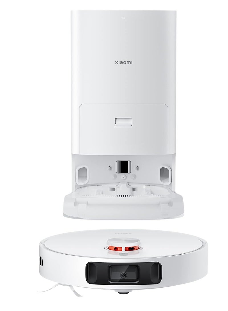 Xiaomi - Robot Vacuum+X10 With Smart All-in-One Cleaning Station Recognize Advanced Barriers AI 3D Powerful Suction 4000 Pascal, High Speed Rotation 3 White Water Volume Settings 2500 mW ‎B101GL White - Image 1