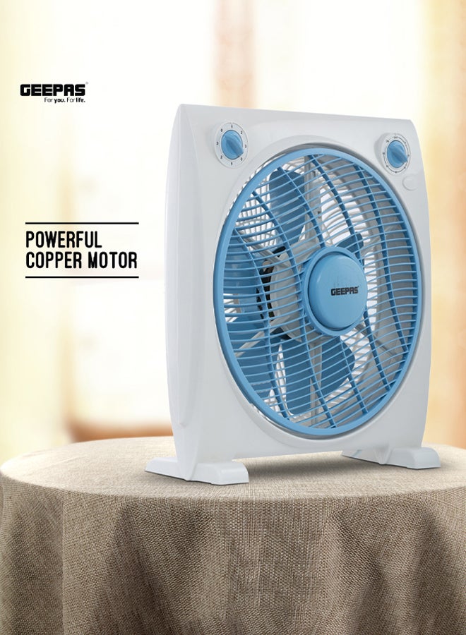 GEEPAS 12-Inch Box Fan With 3 Speed 60 Minutes Timer Portable Personal Desk Fan GF21113N Multicolour  - Image 3