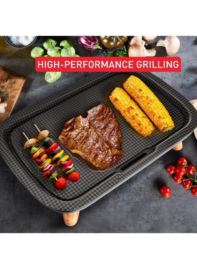 تيفال بلانشا نكهات الذواقة | شواية كهربائية | 2400 واط | طلاء تيتانيوم فوس | تخدم حتى 8 أشخاص | ترموستات قابل للتعديل | أجزاء آمنة في غسالة الصحون | رمادي | CB658P27 - Image 3