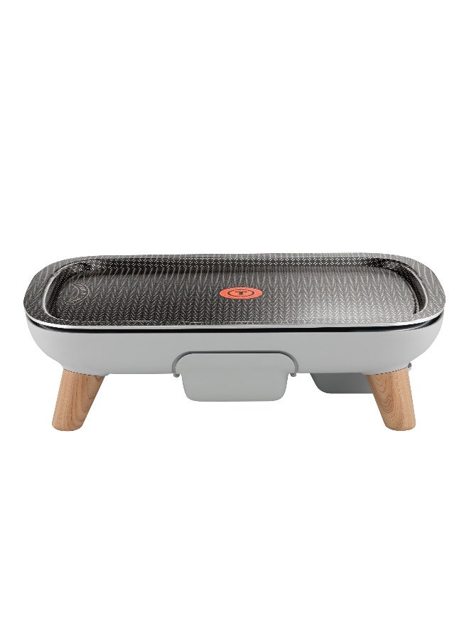 تيفال بلانشا نكهات الذواقة | شواية كهربائية | 2400 واط | طلاء تيتانيوم فوس | تخدم حتى 8 أشخاص | ترموستات قابل للتعديل | أجزاء آمنة في غسالة الصحون | رمادي | CB658P27 - Image 2