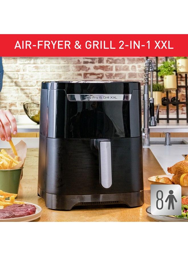 TEFAL Easy Fry & Grill | 2-in-1 Air fryer and Grill | XXL Capacity | Flexcook Divider for Dual Cooking | Perfect Searing | Crisp Results | Healthy Cooking | 8 Automatic Programs 6.5 L 1800 W EY801827 Black