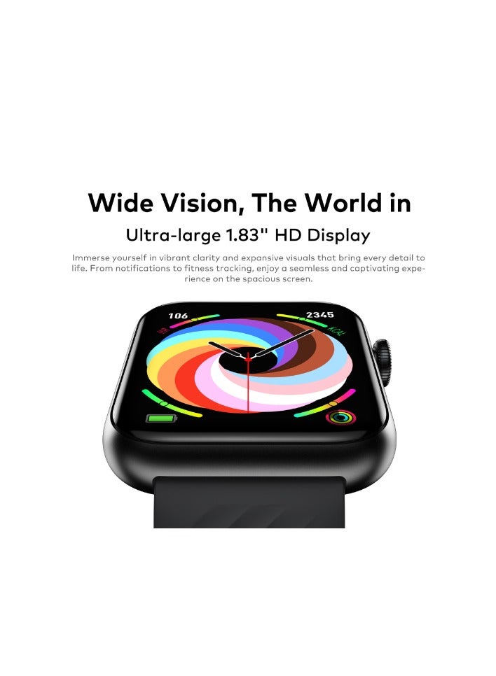 ITEL - Sones Smart Watch with Bluetooth Calling , 1.83'' Screen Size and 30 Days stand by Battery - Native Storm Black - Image 1