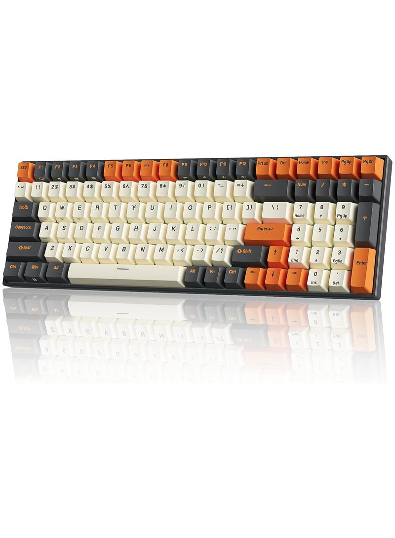 Royal Kludge - RK100 Tri - Mode 2.4G/BT5.1/USB-C RGB Backlit Full Size 100-Key Hot Swappable Gaming Keyboard Red Switch Carbon Wireless Mechanical Keyboard - Image 1