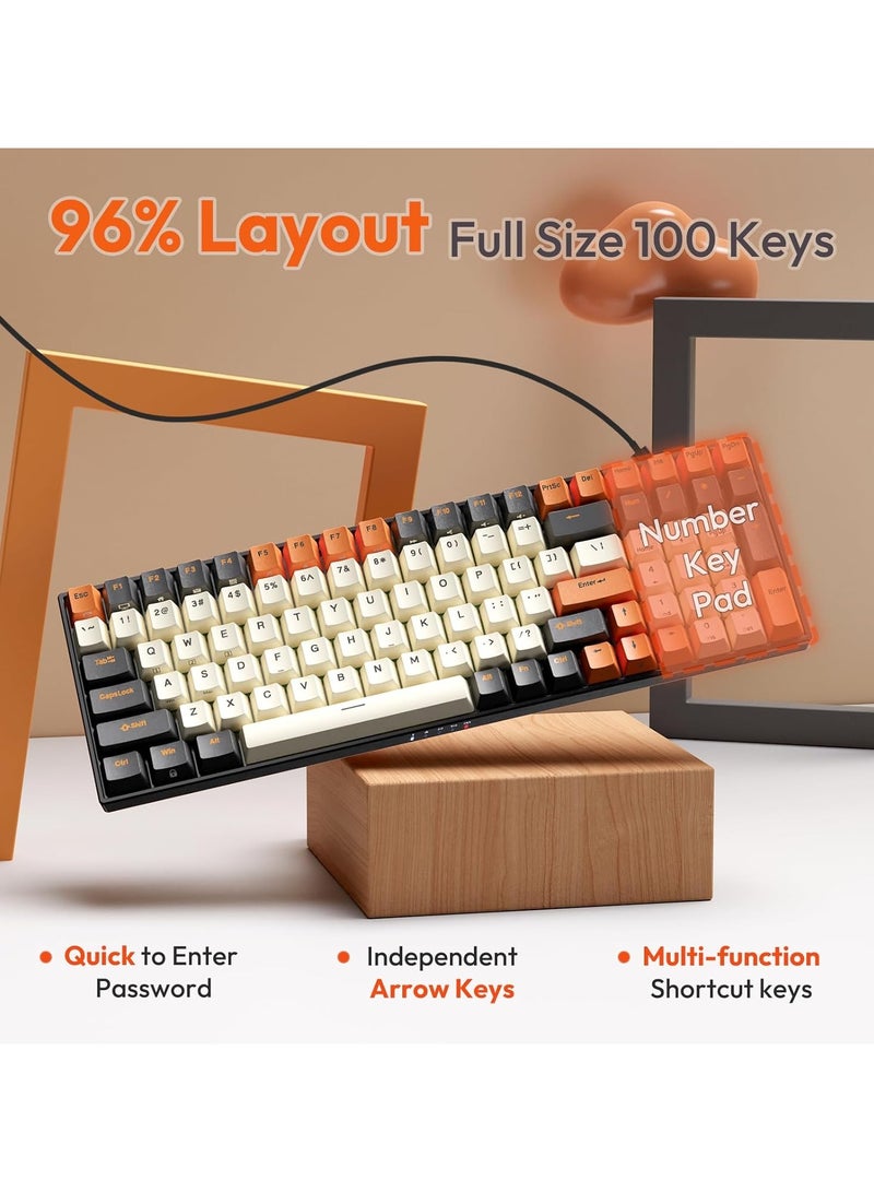 Royal Kludge - RK100 Tri - Mode 2.4G/BT5.1/USB-C RGB Backlit Full Size 100-Key Hot Swappable Gaming Keyboard Red Switch Carbon Wireless Mechanical Keyboard - Image 1