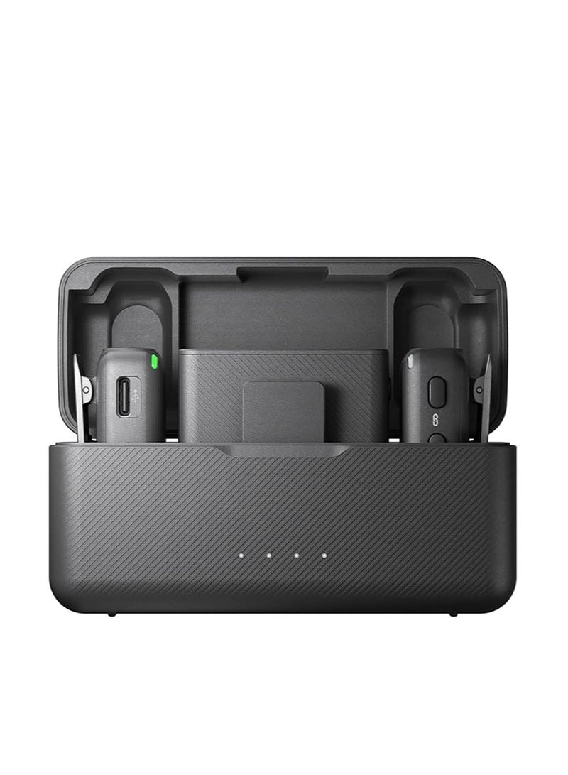 dji - Mic (2 TX + 1 RX Charging Case), Wireless Lavalier Microphone, 250m (820 ft.) Range, 15-Hour Battery AST01 Black - Image 1