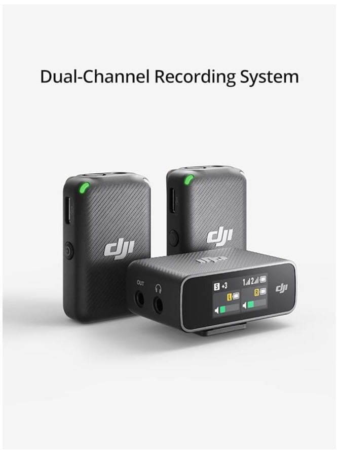 dji - Mic (2 TX + 1 RX Charging Case), Wireless Lavalier Microphone, 250m (820 ft.) Range, 15-Hour Battery AST01 Black - Image 1