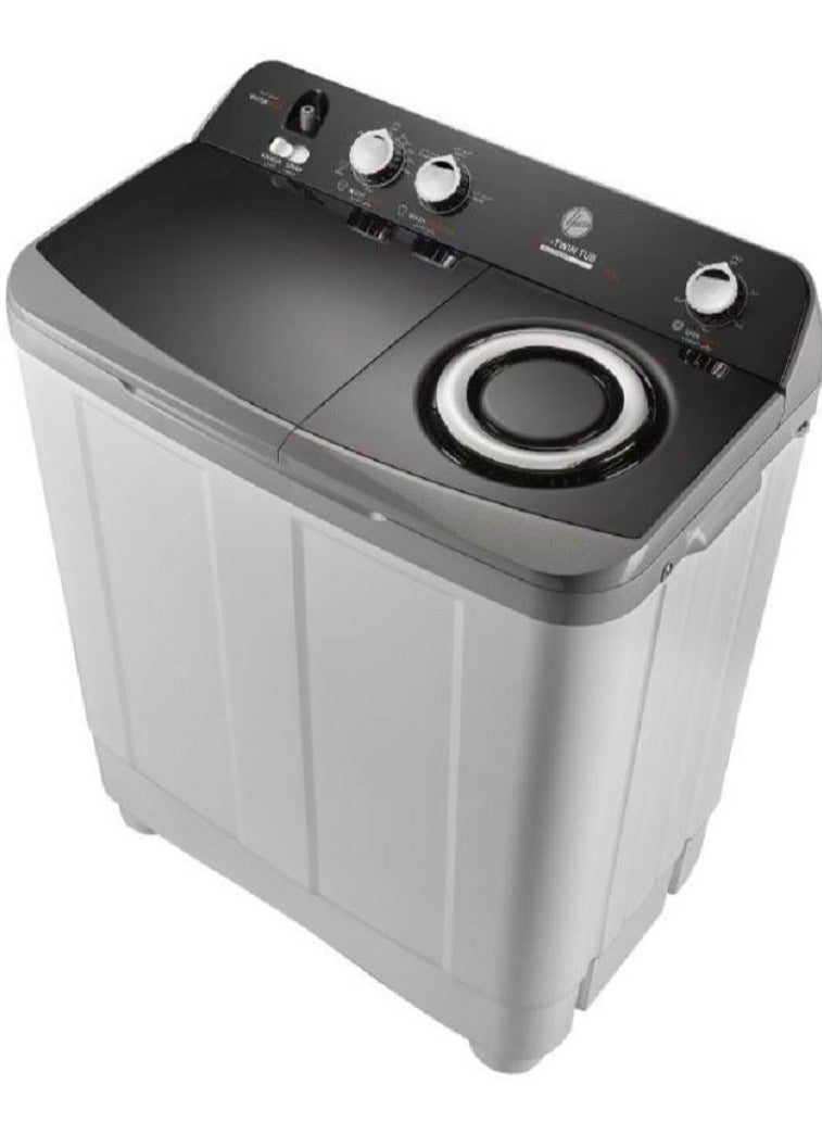 هوفر غسالة ملابس نصف أوتوماتيكية سعة 10 كجم، رمادي HW-HTTN10LSTO