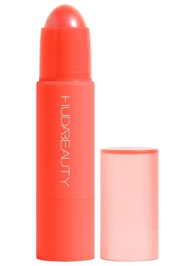 HUDA BEAUTY Cheeky Tint Cream Blush Stick Coral Cutie - A Bright Orange-Pink 5G - Image 1