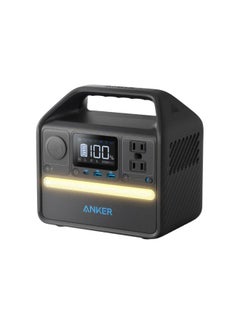 آنكر محطة شحن Anker 521 Powerhouse، محطة طاقة محمولة 256 وات في الساعة، مولد طاقة مدمج، 200 واط 5 منافذ، مقبس واحد، طاقة USB-C PD بقدرة 60 واط، ضوء LED، بطارية LiFePo4 للتخييم وانقطاع التيار الكهربائي  - Image 1