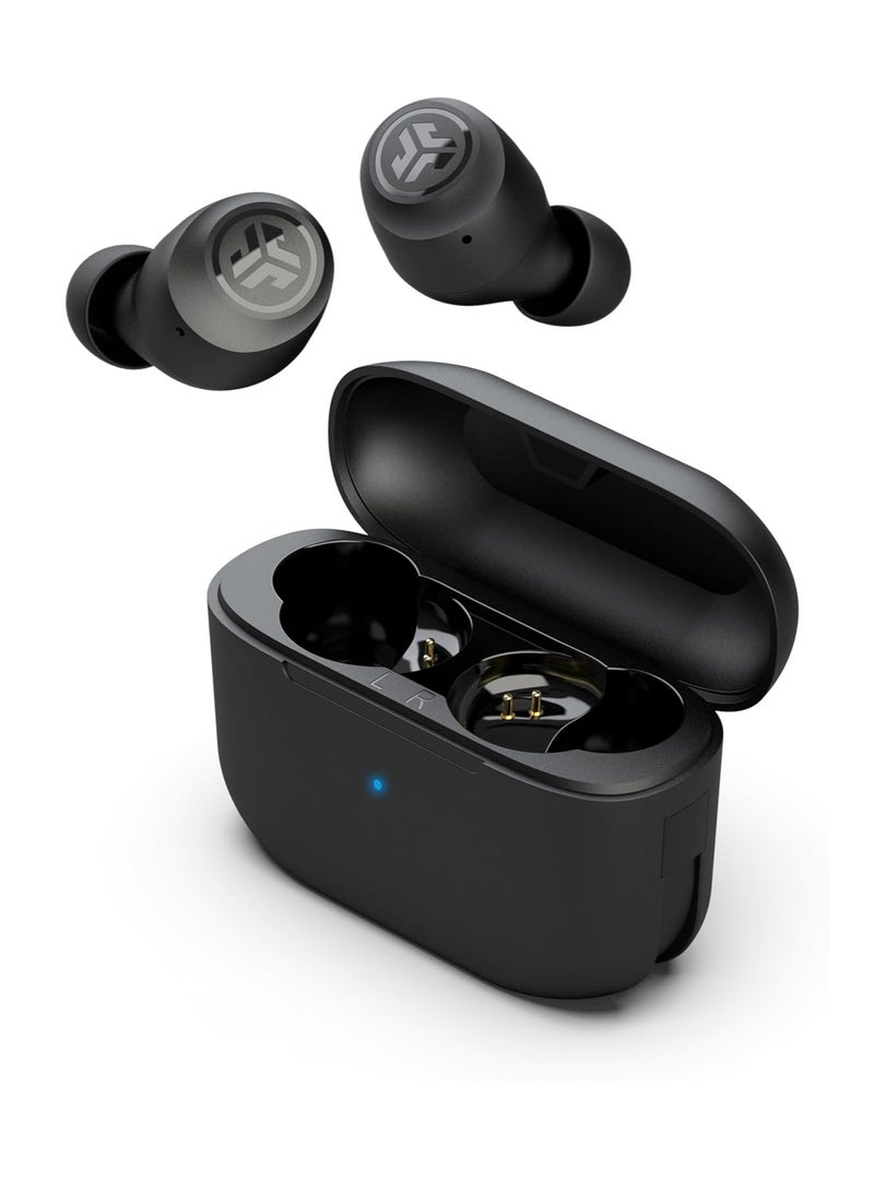 Jlab Go Air Pop True Wireless Bluetooth Earbuds + Charging Case, Black, Dual Connect, IPX4 Sweat Resistance, Bluetooth 5.1 Connection, 3 EQ Sound Settings Signature, Balanced, Bass Boost Black  - Image 1