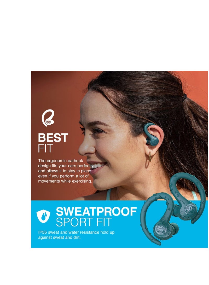 Jlab - Go Air Sport, Wireless Workout Earbuds, Teal, Featuring C3 Clear Calling, Secure Earhook Sport Design, 32+ Hour Bluetooth Playtime, and 3 EQ Sound Settings Teal - Image 1