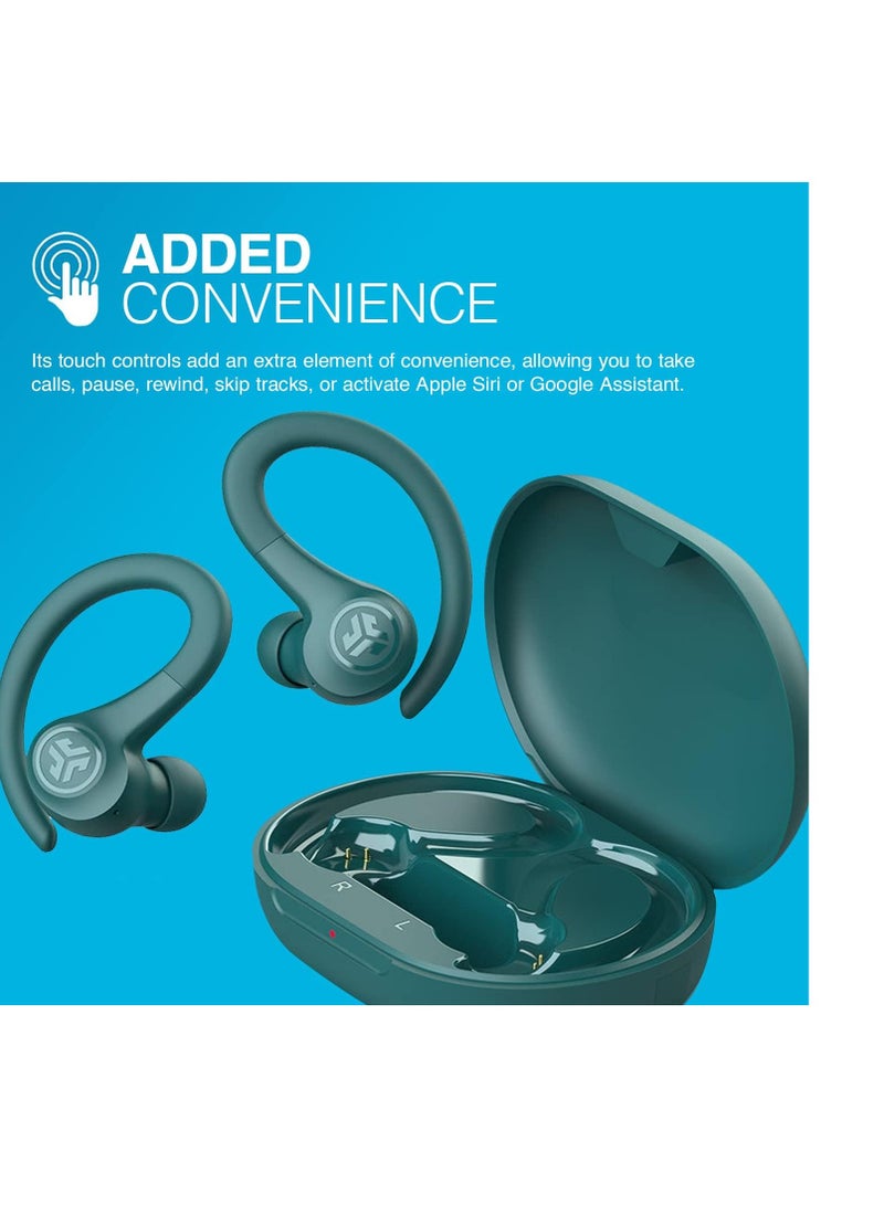 Jlab - Go Air Sport, Wireless Workout Earbuds, Teal, Featuring C3 Clear Calling, Secure Earhook Sport Design, 32+ Hour Bluetooth Playtime, and 3 EQ Sound Settings Teal - Image 1
