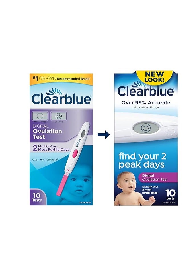Clearblue - Digital Ovulation Predictor Kit, featuring Ovulation Test With Digital Results, 10 Digital Ovulation Tests - Image 1