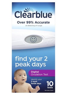 Clearblue Digital Ovulation Predictor Kit, featuring Ovulation Test With Digital Results, 10 Digital Ovulation Tests  - Image 1